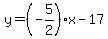 y=%28-5%2F2%29x-17