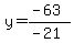 y=%28-63%29%2F%28-21%29