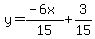 y=%28-6x%29%2F15%2B+3%2F15