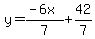 y=%28-6x%29%2F7%2B42%2F7