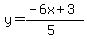 y=%28-6x%2B3%29%2F%285%29