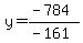 y=%28-784%29%2F%28-161%29