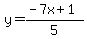 y=%28-7x%2B1%29%2F5