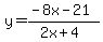 y=%28-8x-21%29%2F%282x%2B4%29