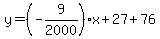 y=%28-9%2F2000%29x%2B27%2B76