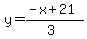 y=%28-x%2B21%29%2F%283%29