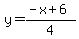 y=%28-x%2B6%29%2F4