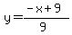 y=%28-x%2B9%29%2F%289%29