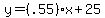 y=%28.55%29x%2B25