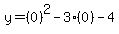 y=%280%29%5E2-3%280%29-4