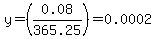y=%280.08%2F365.25%29+=+0.0002