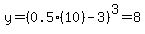 y=%280.5%2810%29-3%29%5E3=8