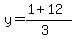 y=%281%2B12%29%2F%283%29