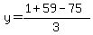 y=%281%2B59-75%29%2F3