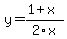 y=%281%2Bx%29%2F2x