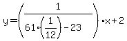 y=%281%2F%2861%281%2F12%29-23%29%29x%2B2