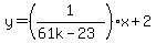 y=%281%2F%2861k-23%29%29x%2B2