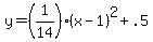 y=%281%2F14%29%28x-1%29%5E2%2B.5