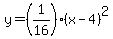 y=%281%2F16%29%28x-4%29%5E2%7D-1
