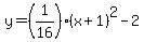 y=%281%2F16%29%2A%28x%2B1%29%5E2+-2