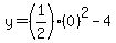 y=%281%2F2%29%280%29%5E2-4