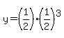 y=%281%2F2%29%281%2F2%29%5E3