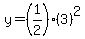 y=%281%2F2%29%283%29%5E2