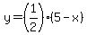 y=%281%2F2%29%285-x%29