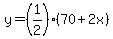 y=%281%2F2%29%2870%2B2x%29