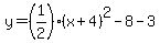 y=%281%2F2%29%28x%2B4%29%5E2-8-3