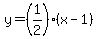 y=%281%2F2%29%28x-1%29