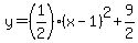 y=%281%2F2%29%28x-1%29%5E2%2B9%2F2