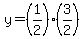 y=%281%2F2%29%2A%283%2F2%29