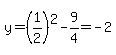 y=%281%2F2%29%5E2-9%2F4=-2