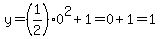 y=%281%2F2%290%5E2%2B1=0%2B1=1