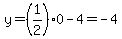 y=%281%2F2%290-4=-4