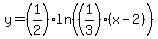 y=%281%2F2%29ln%28%281%2F3%29%28x-2%29%29