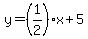 \"y=%281%2F2%29x%2B5%29\"