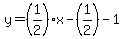 y=%281%2F2%29x-%281%2F2%29-1