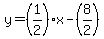 y=%281%2F2%29x-%288%2F2%29
