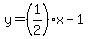 y=%281%2F2%29x-1