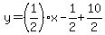 y=%281%2F2%29x-1%2F2%2B10%2F2
