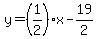 y=%281%2F2%29x-19%2F2