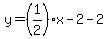 y=%281%2F2%29x-2-2