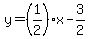 y=%281%2F2%29x-3%2F2
