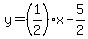 y=%281%2F2%29x-5%2F2
