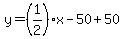 y=%281%2F2%29x-50%2B50