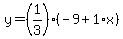 y=%281%2F3%29%28-9%2B1%2Ax%29