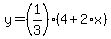 y=%281%2F3%29%284%2B2%2Ax%29