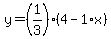 y=%281%2F3%29%284-1%2Ax%29